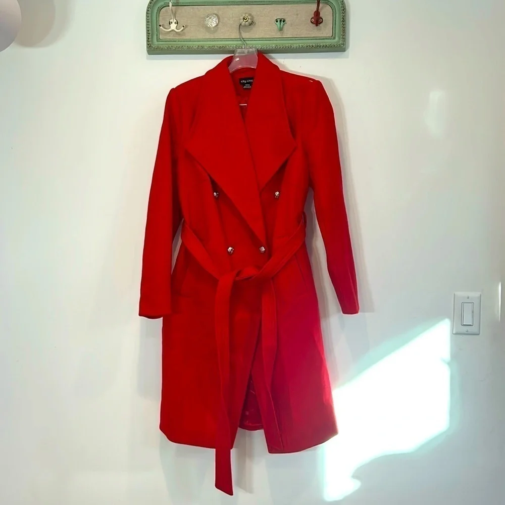 City Chic women’s size 12 jacket red